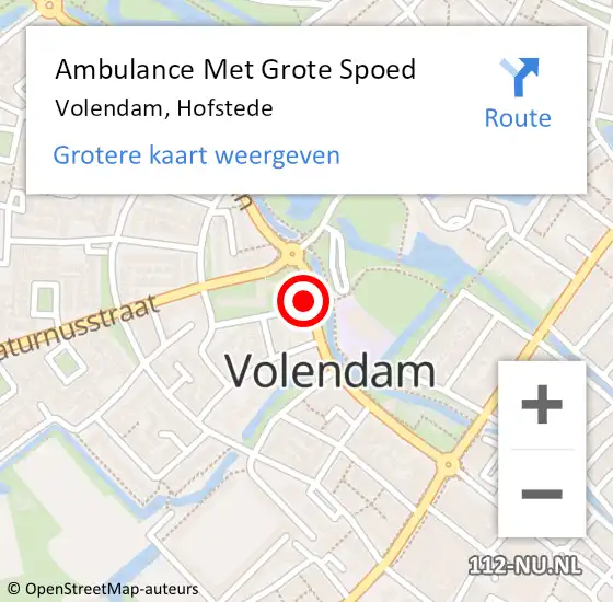 Locatie op kaart van de 112 melding: Ambulance Met Grote Spoed Naar Volendam, Nicolaashof op 28 augustus 2015 13:38