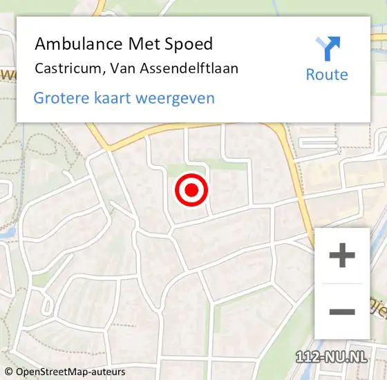 Locatie op kaart van de 112 melding: Ambulance Met Spoed Naar Castricum, Van Assendelftlaan op 28 augustus 2015 14:05