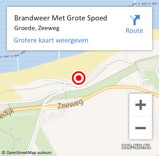 Locatie op kaart van de 112 melding: Brandweer Met Grote Spoed Naar Groede, Zeeweg op 28 augustus 2015 14:43