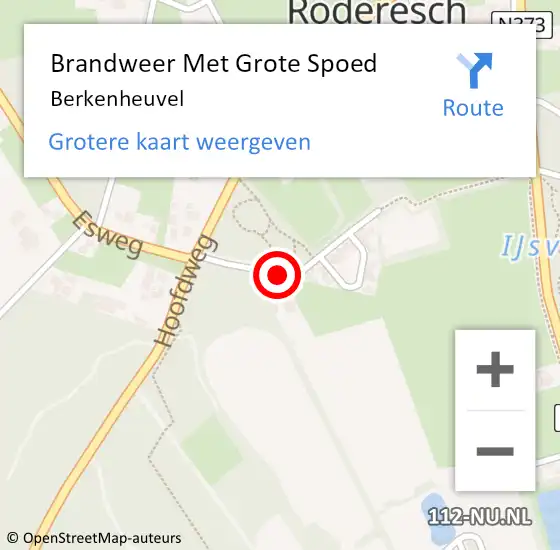 Locatie op kaart van de 112 melding: Brandweer Met Grote Spoed Naar Berkenheuvel op 28 augustus 2015 15:25