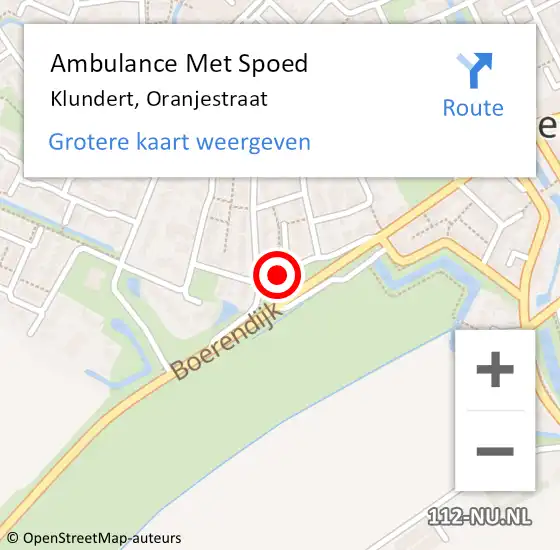 Locatie op kaart van de 112 melding: Ambulance Met Spoed Naar Klundert, Oranjestraat op 28 augustus 2015 16:03