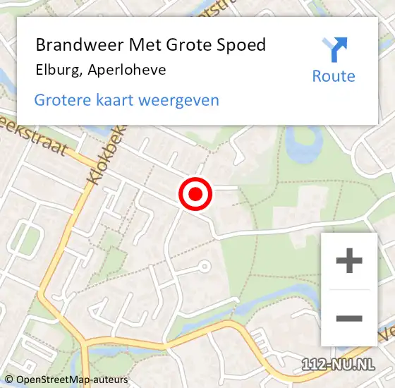 Locatie op kaart van de 112 melding: Brandweer Met Grote Spoed Naar Elburg, Aperloheve op 28 augustus 2015 22:54