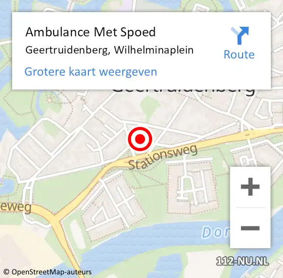 Locatie op kaart van de 112 melding: Ambulance Met Spoed Naar Geertruidenberg, Wilhelminaplein op 28 augustus 2015 23:34
