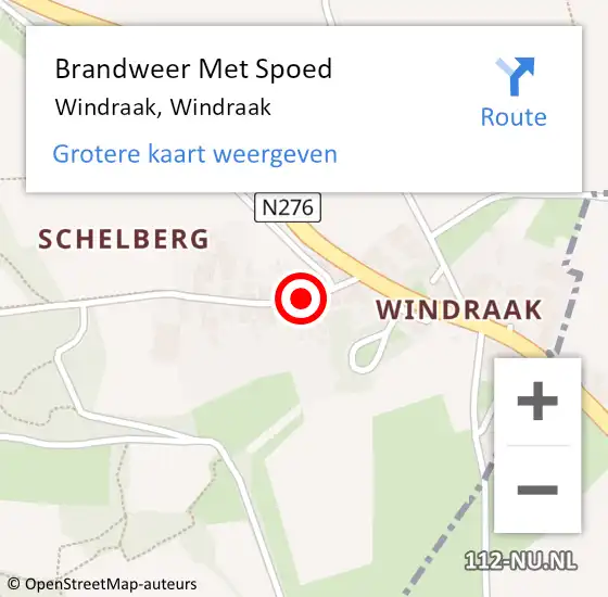 Locatie op kaart van de 112 melding: Brandweer Met Spoed Naar Windraak, Windraak op 29 augustus 2015 01:10
