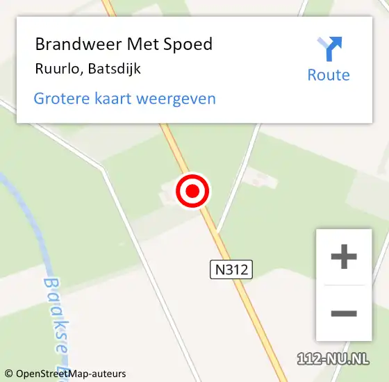 Locatie op kaart van de 112 melding: Brandweer Met Spoed Naar Ruurlo, Batsdijk op 29 augustus 2015 03:04