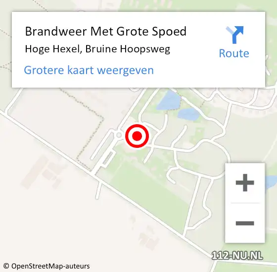 Locatie op kaart van de 112 melding: Brandweer Met Grote Spoed Naar Hoge Hexel, Bruine Hoopsweg op 29 augustus 2015 03:21