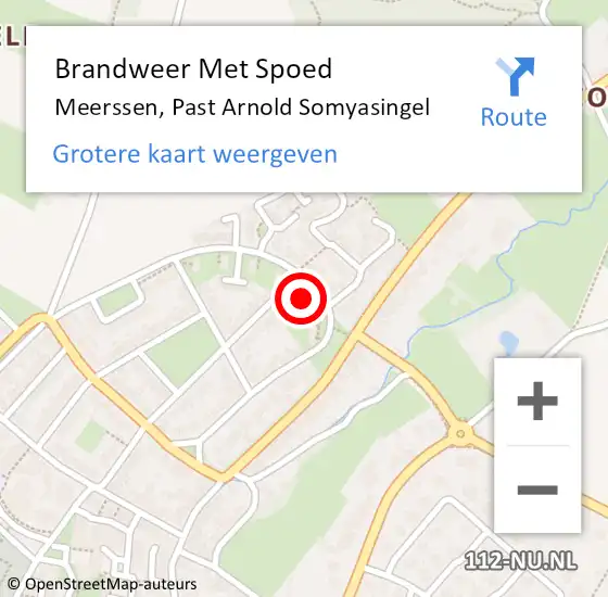 Locatie op kaart van de 112 melding: Brandweer Met Spoed Naar Meerssen, Past Arnold Somyasingel op 29 augustus 2015 03:35