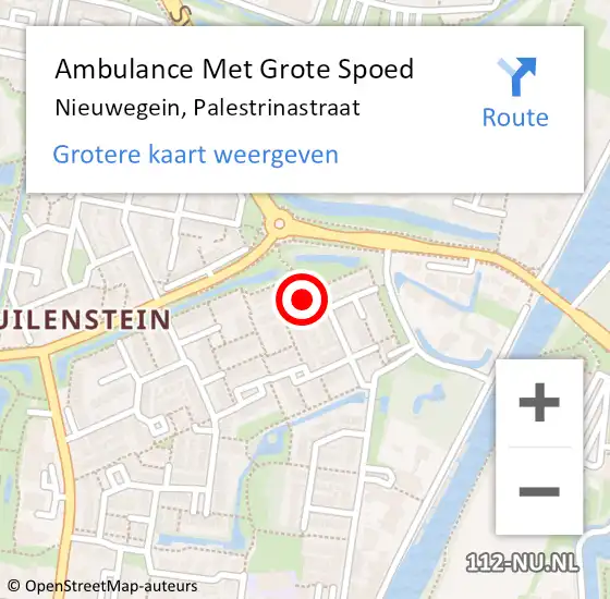 Locatie op kaart van de 112 melding: Ambulance Met Grote Spoed Naar Nieuwegein, Palestrinastraat op 29 augustus 2015 06:29