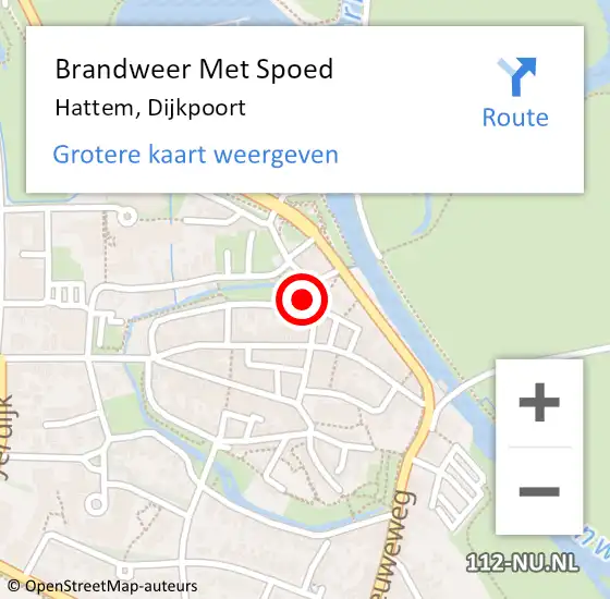 Locatie op kaart van de 112 melding: Brandweer Met Spoed Naar Hattem, Dijkpoort op 29 augustus 2015 07:04