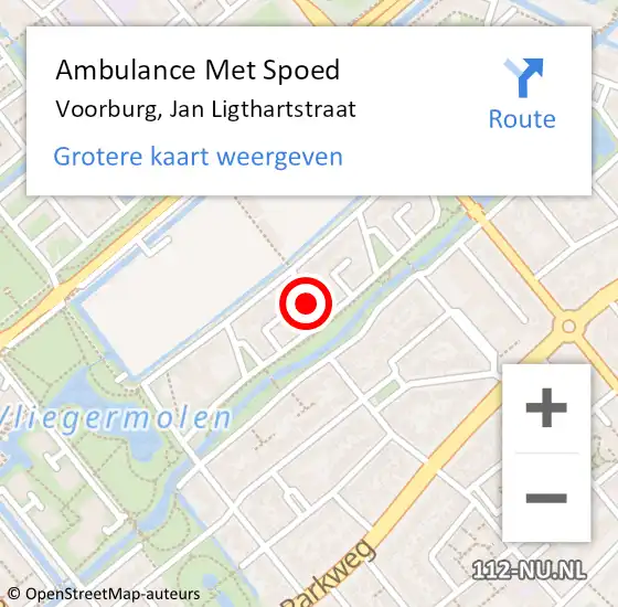 Locatie op kaart van de 112 melding: Ambulance Met Spoed Naar Voorburg, Jan Ligthartstraat op 29 augustus 2015 07:37