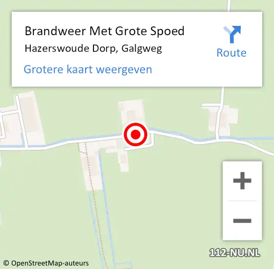 Locatie op kaart van de 112 melding: Brandweer Met Grote Spoed Naar Hazerswoude Dorp, Galgweg op 29 augustus 2015 09:25