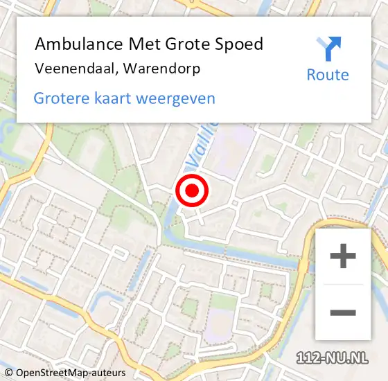 Locatie op kaart van de 112 melding: Ambulance Met Grote Spoed Naar Veenendaal, Warendorp op 29 augustus 2015 09:42