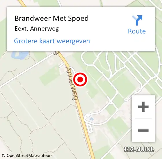 Locatie op kaart van de 112 melding: Brandweer Met Spoed Naar Eext, Annerweg op 29 augustus 2015 12:27