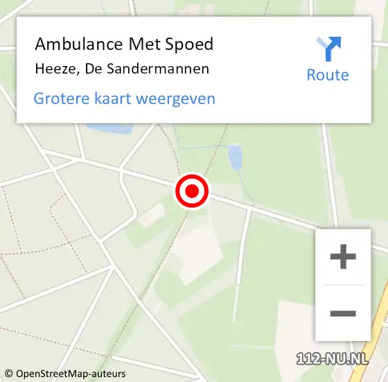 Locatie op kaart van de 112 melding: Ambulance Met Spoed Naar Heeze, De Sandermannen op 29 augustus 2015 13:50