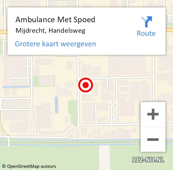 Locatie op kaart van de 112 melding: Ambulance Met Spoed Naar Mijdrecht, Handelsweg op 29 augustus 2015 14:18