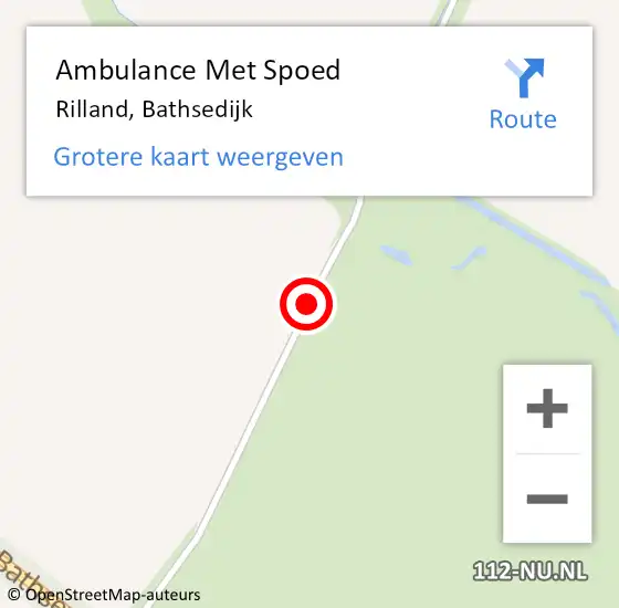 Locatie op kaart van de 112 melding: Ambulance Met Spoed Naar Rilland, Bathsedijk op 29 augustus 2015 15:42