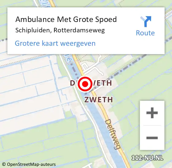 Locatie op kaart van de 112 melding: Ambulance Met Grote Spoed Naar Schipluiden, Rotterdamseweg op 29 augustus 2015 15:48