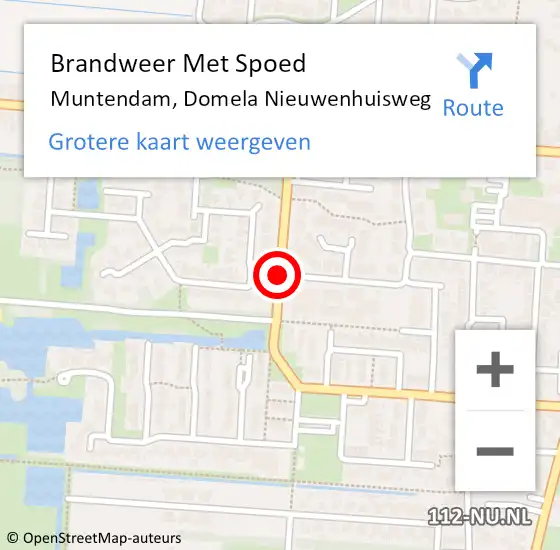 Locatie op kaart van de 112 melding: Brandweer Met Spoed Naar Muntendam, Domela Nieuwenhuisweg op 29 augustus 2015 17:34