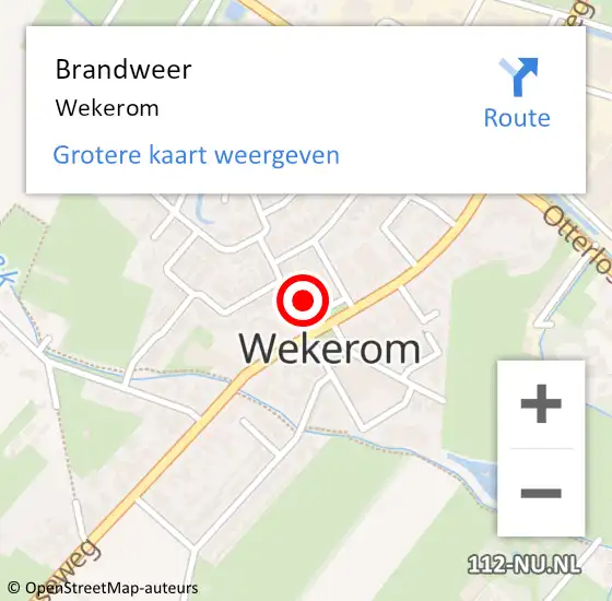 Locatie op kaart van de 112 melding: Brandweer Wekerom op 29 augustus 2015 18:28