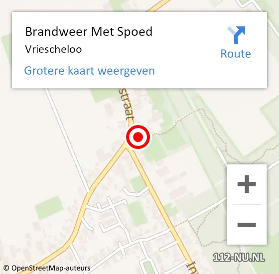 Locatie op kaart van de 112 melding: Brandweer Met Spoed Naar Vriescheloo op 30 augustus 2015 00:17