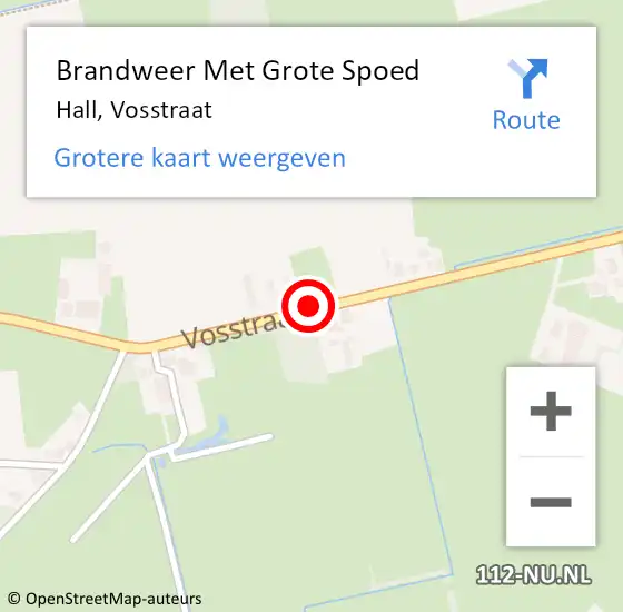 Locatie op kaart van de 112 melding: Brandweer Met Grote Spoed Naar Hall, Vosstraat op 30 augustus 2015 02:23