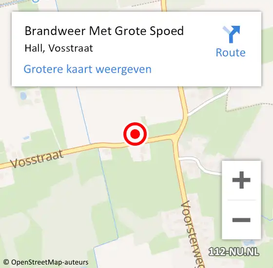 Locatie op kaart van de 112 melding: Brandweer Met Grote Spoed Naar Hall, Vosstraat op 30 augustus 2015 02:26