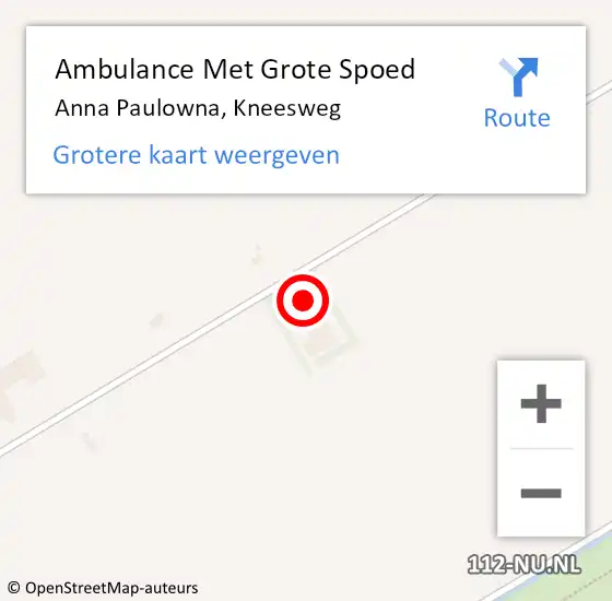 Locatie op kaart van de 112 melding: Ambulance Met Grote Spoed Naar Anna Paulowna, Kneesweg op 30 augustus 2015 02:38