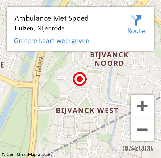 Locatie op kaart van de 112 melding: Ambulance Met Spoed Naar Huizen, Nijenrode op 13 september 2013 10:03