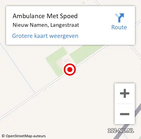 Locatie op kaart van de 112 melding: Ambulance Met Spoed Naar Nieuw Namen, Langestraat op 30 augustus 2015 09:57