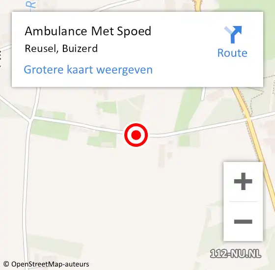 Locatie op kaart van de 112 melding: Ambulance Met Spoed Naar Reusel, Buizerd op 30 augustus 2015 11:16