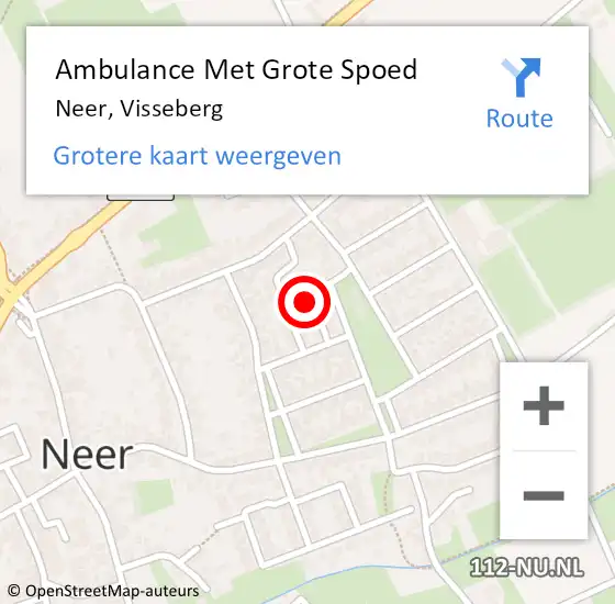 Locatie op kaart van de 112 melding: Ambulance Met Grote Spoed Naar Neer, Visseberg op 30 augustus 2015 12:05