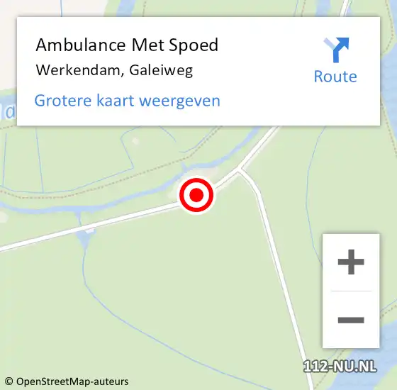 Locatie op kaart van de 112 melding: Ambulance Met Spoed Naar Werkendam, Galeiweg op 30 augustus 2015 13:58