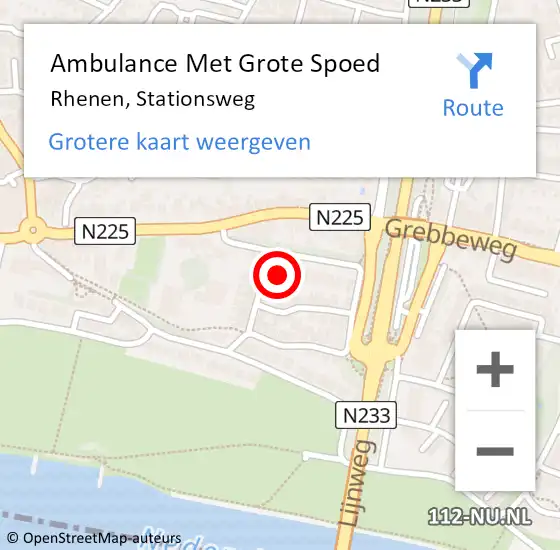 Locatie op kaart van de 112 melding: Ambulance Met Grote Spoed Naar Rhenen, Stationsweg op 30 augustus 2015 14:04