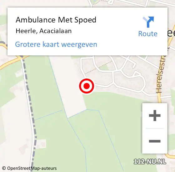 Locatie op kaart van de 112 melding: Ambulance Met Spoed Naar Heerle, Acacialaan op 30 augustus 2015 17:29