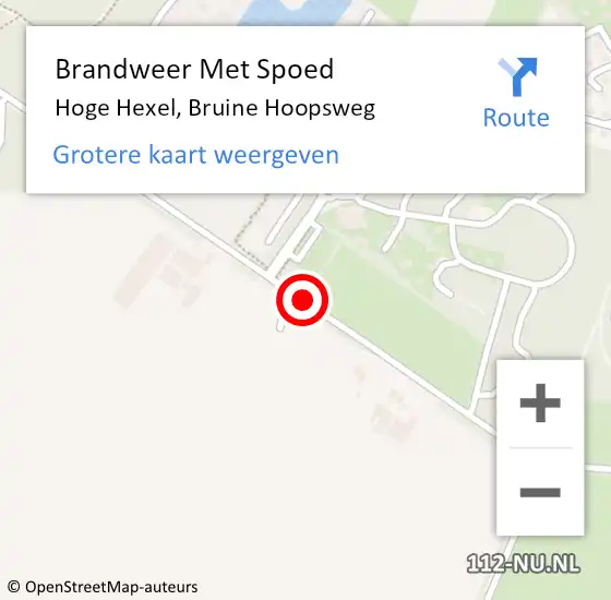 Locatie op kaart van de 112 melding: Brandweer Met Spoed Naar Hoge Hexel, Bruine Hoopsweg op 30 augustus 2015 17:42