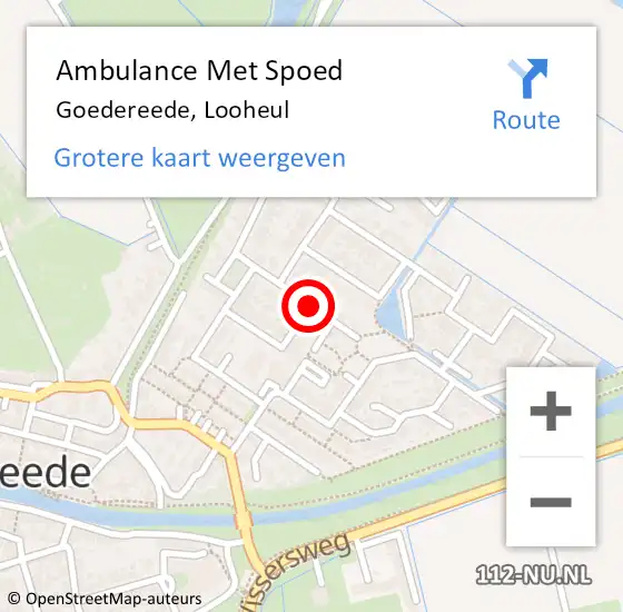 Locatie op kaart van de 112 melding: Ambulance Met Spoed Naar Goedereede, Looheul op 30 augustus 2015 18:33