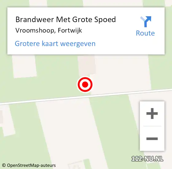 Locatie op kaart van de 112 melding: Brandweer Met Grote Spoed Naar Vroomshoop, Fortwijk op 30 augustus 2015 19:17