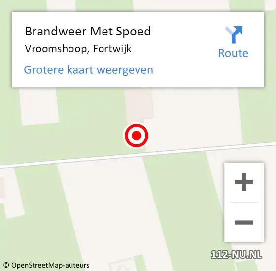 Locatie op kaart van de 112 melding: Brandweer Met Spoed Naar Vroomshoop, Fortwijk op 30 augustus 2015 19:35