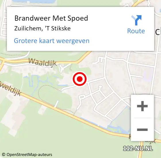 Locatie op kaart van de 112 melding: Brandweer Met Spoed Naar Zuilichem, 'T Stikske op 30 augustus 2015 22:53