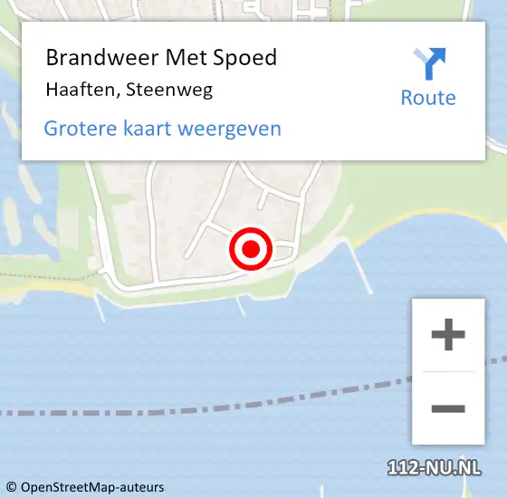 Locatie op kaart van de 112 melding: Brandweer Met Spoed Naar Haaften, Steenweg op 30 augustus 2015 23:24