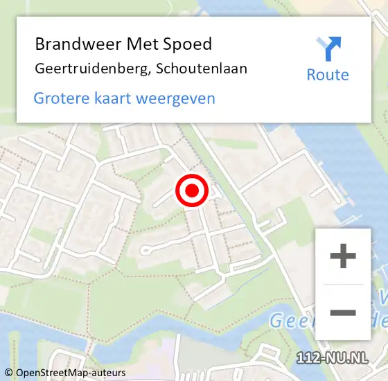 Locatie op kaart van de 112 melding: Brandweer Met Spoed Naar Geertruidenberg, Schoutenlaan op 30 augustus 2015 23:44