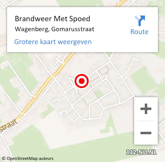 Locatie op kaart van de 112 melding: Brandweer Met Spoed Naar Wagenberg, Gomarusstraat op 31 augustus 2015 00:15
