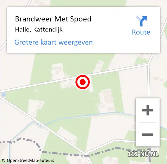 Locatie op kaart van de 112 melding: Brandweer Met Spoed Naar Halle, Kattendijk op 31 augustus 2015 00:21