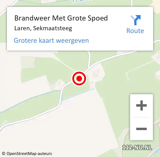 Locatie op kaart van de 112 melding: Brandweer Met Grote Spoed Naar Laren, Sekmaatsteeg op 31 augustus 2015 00:39