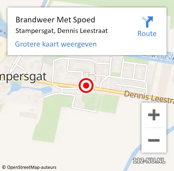 Locatie op kaart van de 112 melding: Brandweer Met Spoed Naar Stampersgat, Dennis Leestraat op 31 augustus 2015 01:54