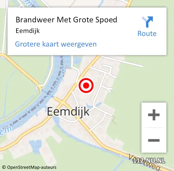 Locatie op kaart van de 112 melding: Brandweer Met Grote Spoed Naar Eemdijk op 31 augustus 2015 02:04