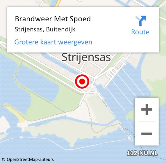 Locatie op kaart van de 112 melding: Brandweer Met Spoed Naar Strijensas, Buitendijk op 31 augustus 2015 02:08