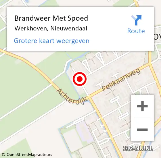 Locatie op kaart van de 112 melding: Brandweer Met Spoed Naar Werkhoven, Nieuwendaal op 31 augustus 2015 02:27