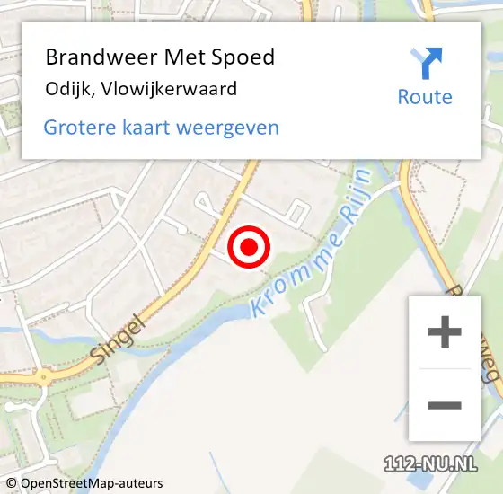 Locatie op kaart van de 112 melding: Brandweer Met Spoed Naar Odijk, Vlowijkerwaard op 31 augustus 2015 02:32