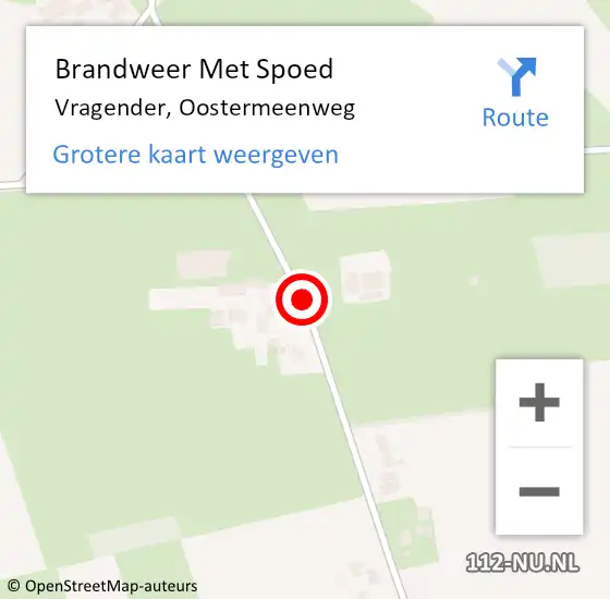 Locatie op kaart van de 112 melding: Brandweer Met Spoed Naar Vragender, Oostermeenweg op 31 augustus 2015 03:05